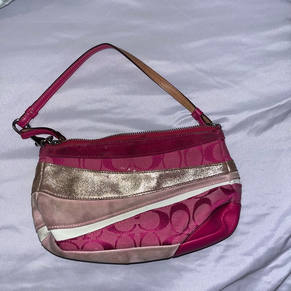 Coach Pink and Gold Women's Bag